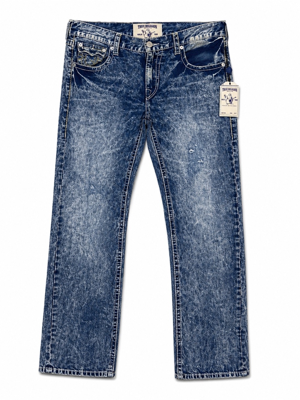 Men’s True Religion premium denim in standout acid wash NWT $271 retail